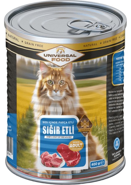 Universal Sığır Etli Kedi Konserve Maması 400 Gr