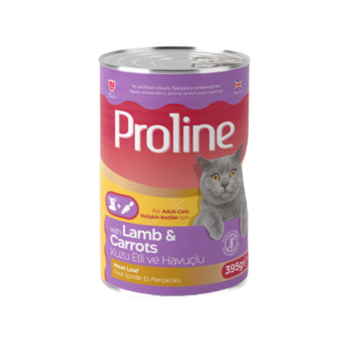 Proline Pate İçinde Et Parçacıklı Kuzu Etli Havuçlu Kedi Konserve 400 Gr