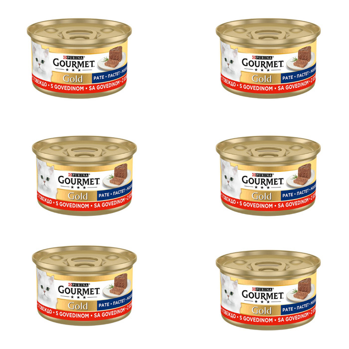 Gourmet Gold Kıyılmış Sığır Etli Kedi Konservesi 6x85 Gr