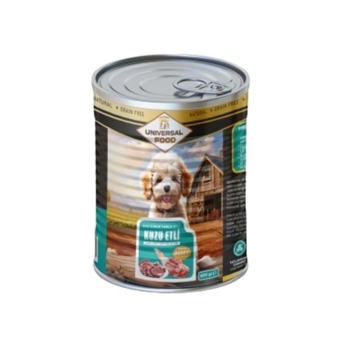 Universal Yavru Kopek Konserve Sos İçinde Parça Kuzu Etli 400 Gr