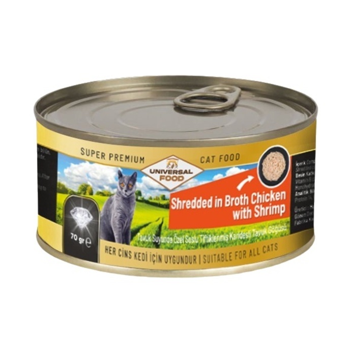 Universal Food Tiftiklenmiş Tavuk&karides Eti 70 Gr