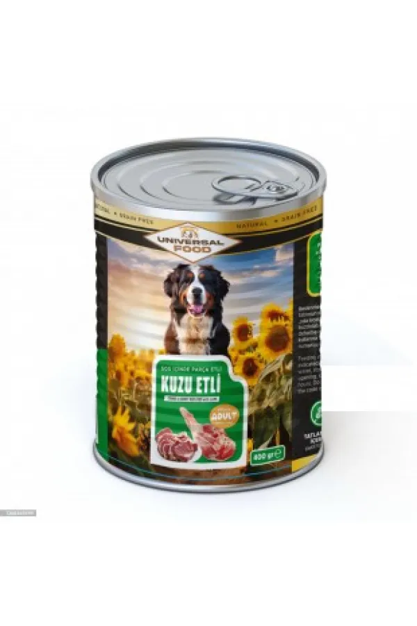 Universal Parça Etli Kuzu Etli Köpek Konserve 400 Gr
